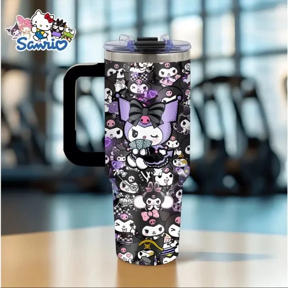 🆕 Kuromi - Black and Purple Tumbler - Sanrio - Stainless Steel - 40oz - NIB - Picture 5 of 14